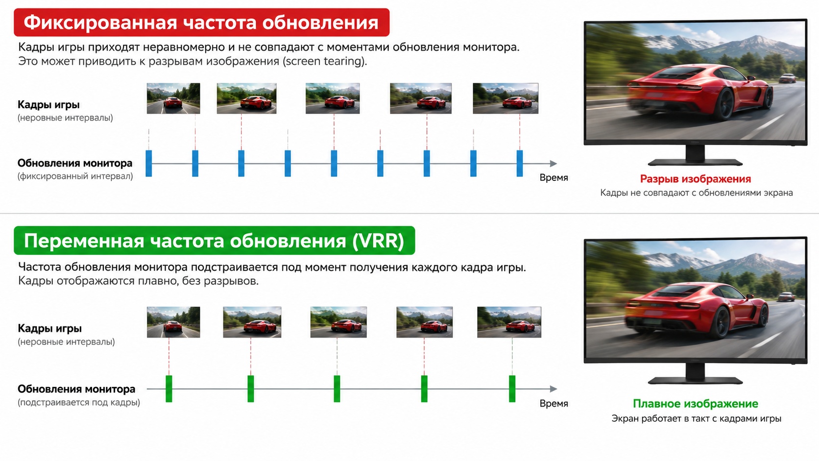 Работа переменной синхронизации